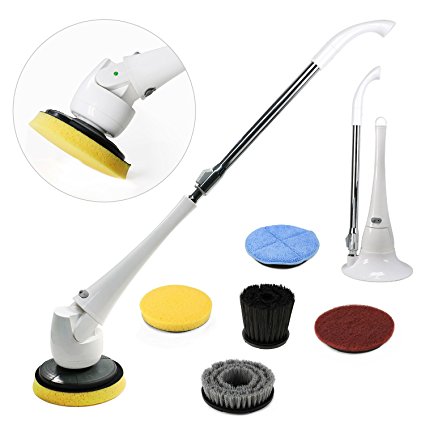 EVERTOP Electric Spin Scrubber Bathroom Cleaning Brush Floor Scrubber House Clean Car Washing Tool Pool Cordless Telescopic Toilet Tub Scrub Brushes