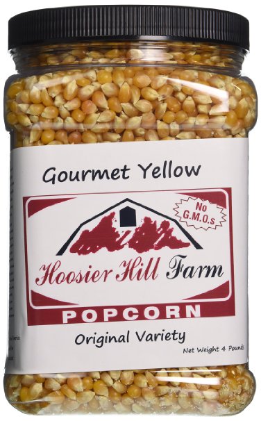 Hoosier Hill Farm Original Yellow, Popcorn Lovers 4 lb. Jar.