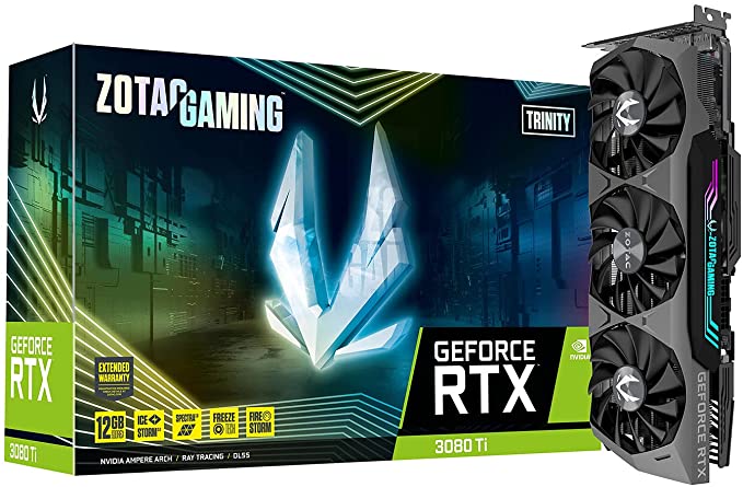 ZOTAC Gaming GeForce RTX 3080 Ti Trinity 12GB GDDR6X 384-bit 19 Gbps PCIE 4.0 Gaming Graphics Card, IceStorm 2.0 Advanced Cooling, Spectra 2.0 RGB Lighting, ZT-A30810D-10P