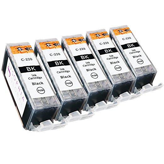 Sophia Global Compatible Ink Cartridge Replacement for Canon PGI-220 (5 Large Black)