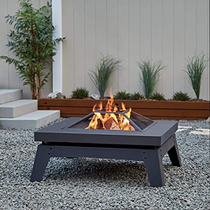 Real Flame 940-GRY Breton Wood Burning Fire Pit, Grey
