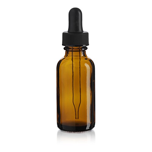 1oz Amber Glass Bottles for Essential Oils with Glass Eye Dropper - Pack of 12