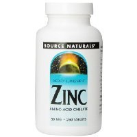 Source Naturals Zinc Chelate 50mg, 250 Tablets