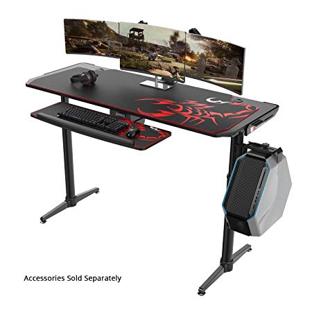 Eureka Ergonomic Mechanical Height Adjustable IM60 Gaming Desk-PC/Computer Gaming Desk, Black