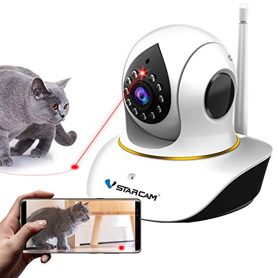 VSTARCAM Pet Camera with Interactive Laser for Cats & Dogs, C38S-P 1080P Indoor Security Camera with 2 Way Audio, Night Vision and Motion Alerts, APP Remote Control Cat Camera