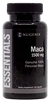 Nugenix Essentials Maca Extract Capsules - 1500mg Genuine 100% Peruvian Maca - Supports Increased Energy, Performance, and Vitality for Men and Women