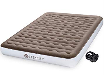 Etekcity Upgraded Twin Queen Size Camping Air Mattress Blow Up Bed Inflatable Mattress Raised Airbed with Rechargeable Pump for Guest, Camping, Height 9", 2-Year Warranty, Storage Bag