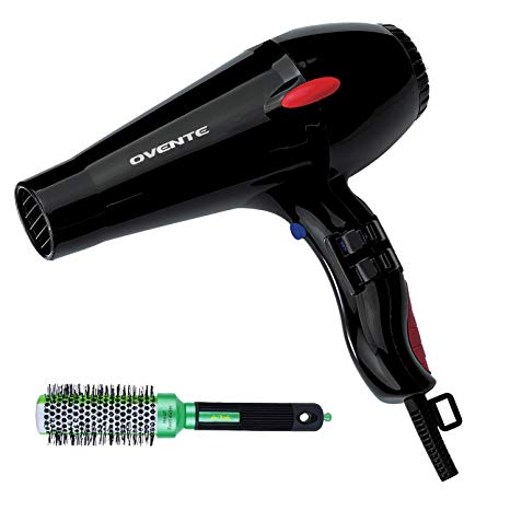 Ovente X3 Seductive Ceramic Ionic Tourmaline Lightweight Professional Hair Dryer, with Thermal Brush