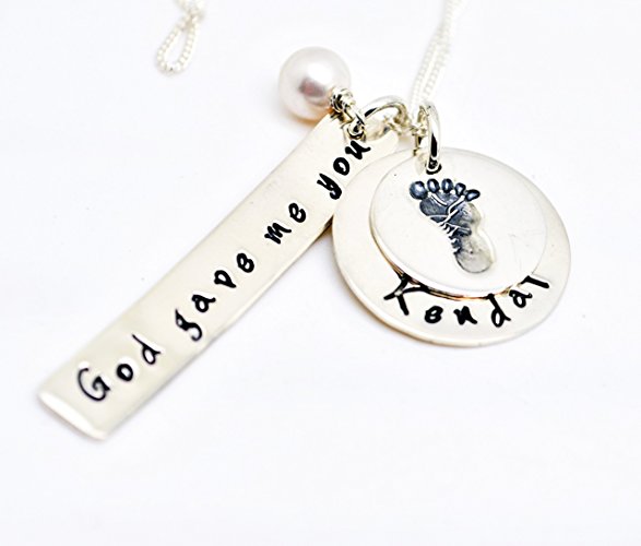 God Gave Me You Personalized Baby Necklace with Pearl - Love it Personalized