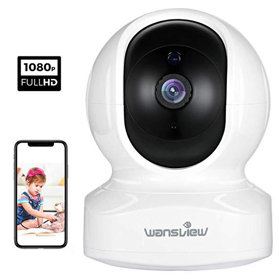 Home Camera, Wireless Security Camera 1080P HD Wansview, WiFi IP Camera for Pet/Baby/Nanny, Motion Detection, 2 Way Audio, Night Vision, Compatible with Alexa Echo Show, with SD Card Slot and Cloud