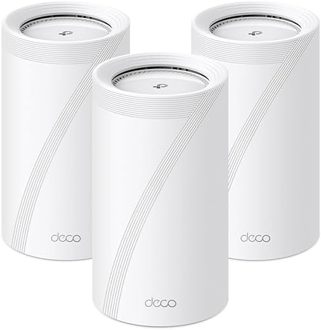 TP-Link Quad-Band WiFi 7 BE33000 Whole Home Mesh System (Deco BE95) | 16-Stream | 2 × 10G   2 × 2.5G Ports Wired Backhaul, 12 × High-Gain Antennas | VPN, AI-Roaming, 4×4 MU-MIMO, HomeShield (3-Pack)