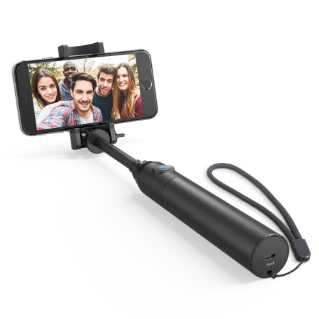 Anker Bluetooth Selfie Stick, Highly-Extendable and Compact Handheld Monopod with 20-Hour Battery Life for iPhone, Galaxy, Nexus and More - Black