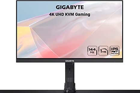 GIGABYTE M28U-AE Arm Edition 28" 144Hz 2160P UHD KVM Gaming Monitor, 3840 x 2160 4k SS IPS Display, 1ms (GTG) Response Time, 94% DCI-P3, HDR Ready, FreeSync Premium Pro