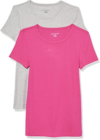 Amazon Essentials Women's 2-Pack Slim-Fit Short-Sleeve Crewneck T-Shirt