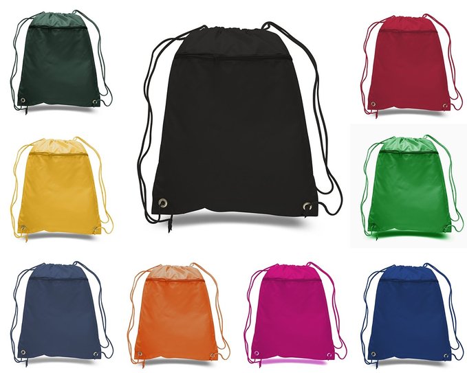 BagzDepot Promotional Polyester Drawstring Backpack, Cinch pack, Sack bag