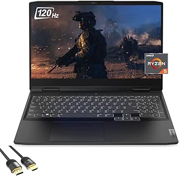 Lenovo IdeaPad Gaming 3 Laptop, 15.6" FHD IPS 120Hz, AMD 6-Core Ryzen 5 6600H(Beat i9-10980HK), GeForce RTX 3050, 16GB DDR5 RAM, 1TB NVMe SSD, WiFi 6, Backlit Keyboard, PDG HDMI, Win 11, Black