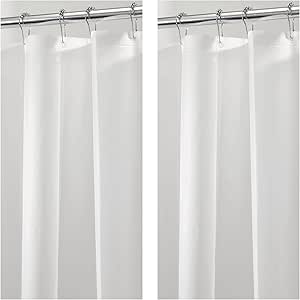 iDesign PEVA Shower Curtain Liner with 12 Reinforced Buttonholes - 72" x 72" - Set of 2 - Frost