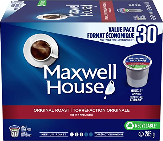Maxwell House Original Roast Coffee Pods, 30 Pods