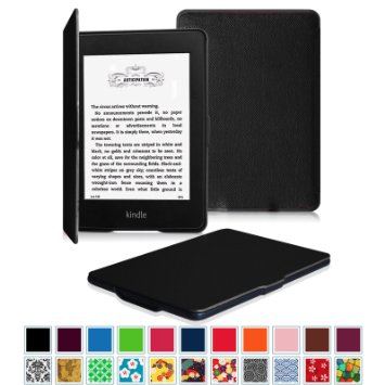 Fintie Kindle Paperwhite SmartShell Case - The Thinnest and Lightest Cover for All-New Amazon Kindle Paperwhite (Fits All versions: 2012, 2013, 2014 and 2015 New 300 PPI), Black