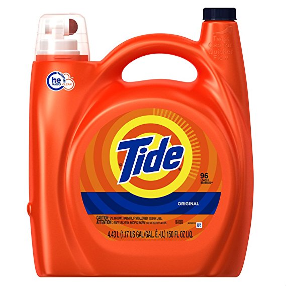 Tide High Efficiency Turbo Clean Liquid Laundry Detergent, Original Scent, 4.43 L (96 Loads)