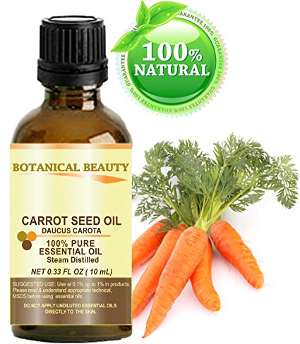 CARROT SEED Essential Oil 100% Pure/ Undiluted/ Steam Distilled. 0.33 Fl.oz.- 10 ml. "One of the best skin revitalizing essential oils” by Botanical Beauty.