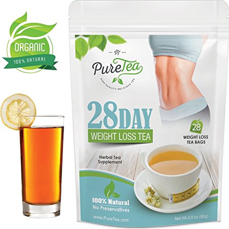 Weight Loss Tea: Gentle 28 Day Detox Tea for Women. Reduce Bloating and Constipation. Appetite Suppressant. 28 Pyramid Tea Bags. Skinny Tea, Lose Weight Diet Tea Detox, Teatox Cleanse for Weight Loss