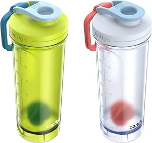 Contigo Shake & Go Fit 2.0 Water Bottle, 28 oz, Salt; Macaroon, 2-Pack