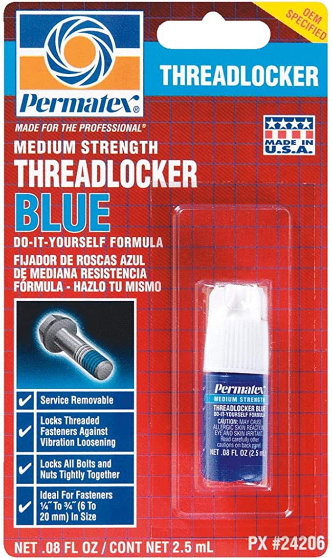 Permatex 24206 2.5 ml Blue Medium Strength Threadlocker