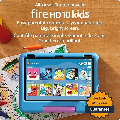 All-new Amazon Fire HD 10 Kids tablet — ages 3-7 | Parental controls, ad-free content, bright 10.1" screen | 2023 release, 32 GB, Blue