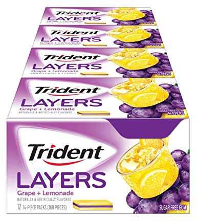 Trident Layers Sugar Free Gum (Grape Lemonade, 14-Piece, 35-Pack (Original 35-Pack)