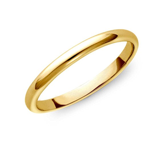 3mm Gold Plated Sterling Silver High Polish Plain Dome Tarnish Resistant Comfort Fit Wedding Band Ring
