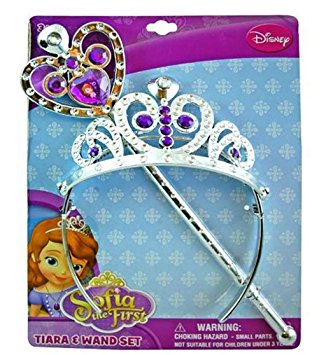 Disney Princess Sofia the First Tiara and Wand Set - Silver and Purple