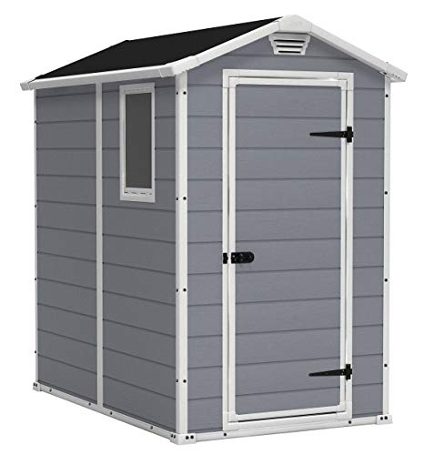 Garden Storage Shed | Keter Manor 4x6S | 130 x 192 x 198 cms | Grey