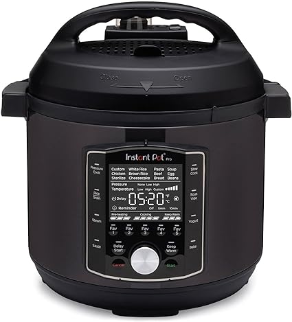 Instant Pot Pro 10 in 1 Electric Multi Cooker 1200W 5.7L - Pressure Cooker, Slow Cooker, Rice Cooker, Steamer, Sauté Pan, Steriliser, Yoghurt Maker, Sous Vide Device - Black Stainless Steel