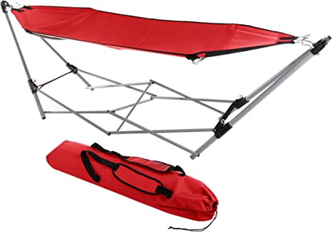 Lavish Home 80-OUTHAM-RED Portable Hammock with Stand