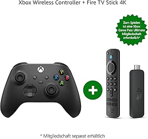 Amazon Xbox Wireless Controller - Carbon Black Fire TV Stick 4K