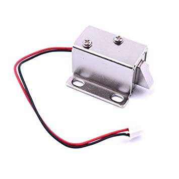 Atoplee 1pcs Mini Door Drawer Tongue Down Electric Lock Assembly Solenoid DC 12V Slim Design Lock,27X29X18mm