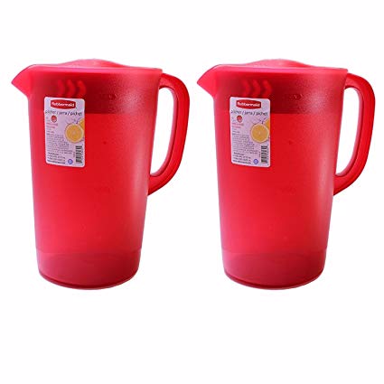 Rubbermaid 1 Gallon Classic Pitcher, Red, Pack of 2 Pitchers