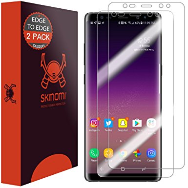 Galaxy Note 8 Screen Protector (Maximum Coverage, Edge to Edge)(2-Pack), Skinomi TechSkin Full Coverage Screen Protector for Galaxy Note 8 Clear HD Anti-Bubble Film