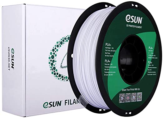 eSUN PLA Plus Filament 1.75mm, PLA Pro PLA  3D Printer Filament, Dimensional Accuracy  /- 0.03mm, 2.2 LBS (1KG) Spool 3D Printing Consumables for Most FDM 3D Printers, Cold White