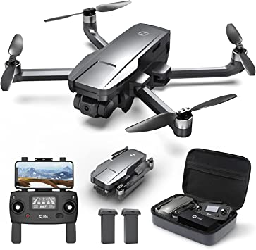 Holy Stone HS720G Fly More Combo 2-Axis Gimbal GPS Drone with 2 Batteries 4K EIS Camera for Adults Beginner, Foldable FPV RC Quadcopter with Brushless Motor, Follow Me, Smart Return Home