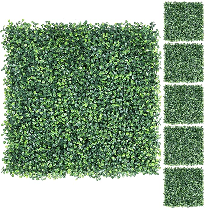 Yaheetech 6/12/18Pcs Artificial Boxwood Hedge Wall Panels Greenery Topiary Hedge Plant Privacy Hedge Screen UV Protected for Garden,Home,Fence,Backyard and Décor 20 x 20 inch Green 2