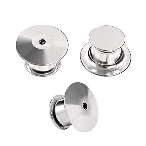 Outee 40 Pieces Pins Locking Backs Pin Locks Metal Pin Backs Locking Clasp