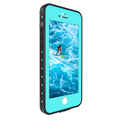 iPhone 7 Waterproof Case, [New Version] Underwater Waterproof Shockproof Dirtproof Full Sealed Case Cover for iPhone 7 (Light Blue)