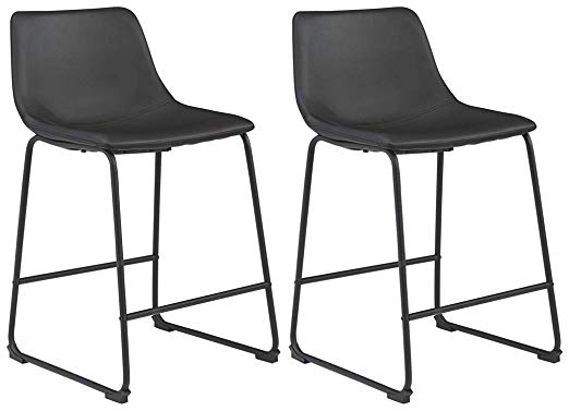 Signature Design by Ashley Centiar Barstool, Counter Height, Black