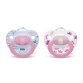 NUK Orthodontic Pacifiers, Girl, 18-36 Months, 2-Pack