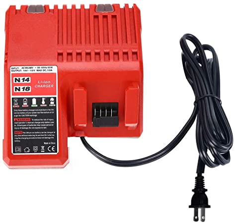 Eagglew Replacement for M18 Lithium-Ion Battery Charger 48-11-1850 for Mliwaukee 14.4V-18V Multi Voltage Charger XC 48-59-1812 48-11-1815 48-11-1840 48-11-1828 48-11-2420 48-11-2401 48-59-1808