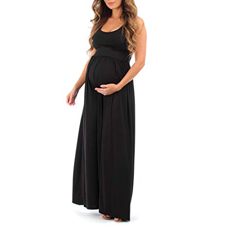 Women's Ruched Sleeveless Maternity Dress in Regular Plus Sizes - Made in USA