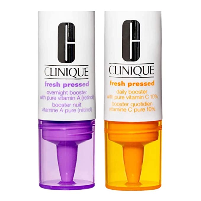 Clinique Fresh Pressed Daily Booster with Pure Vitamin C   Overnight Booster with Pure Vitamin A Retinol 2 piece Set