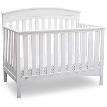 Delta Children Bennington Elite 4-in-1 Convertible Baby Crib, Bianca White, Arched